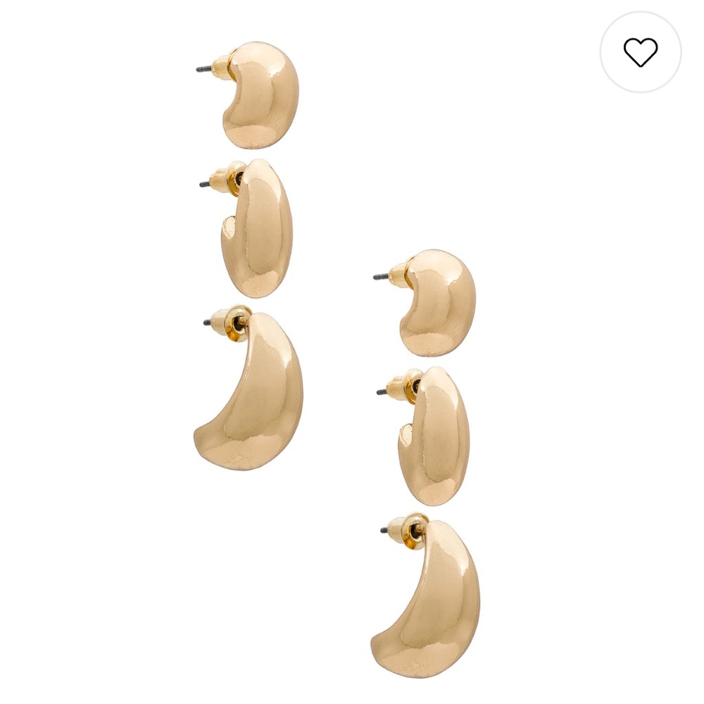 Teardrop Hoop Earring Set in Gold